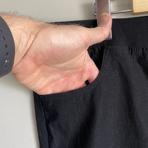 Moffi Women's Black Pull On Stretchy Capri‎ Pants with Lace Accents Size XXL - Picture 4 of 11